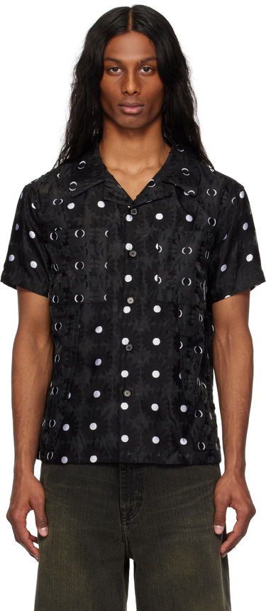Skjorte Andersson Bell Andersson Bell Half Sheer Flower Shirt Sort | atb1276m, 0