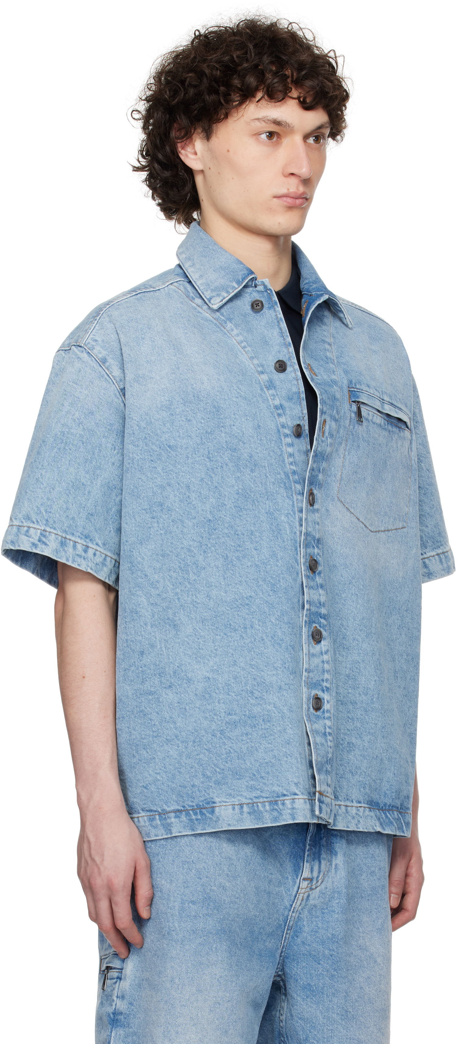 Skjorte BOSS Faded Denim Shirt Blå | 50538203, 1