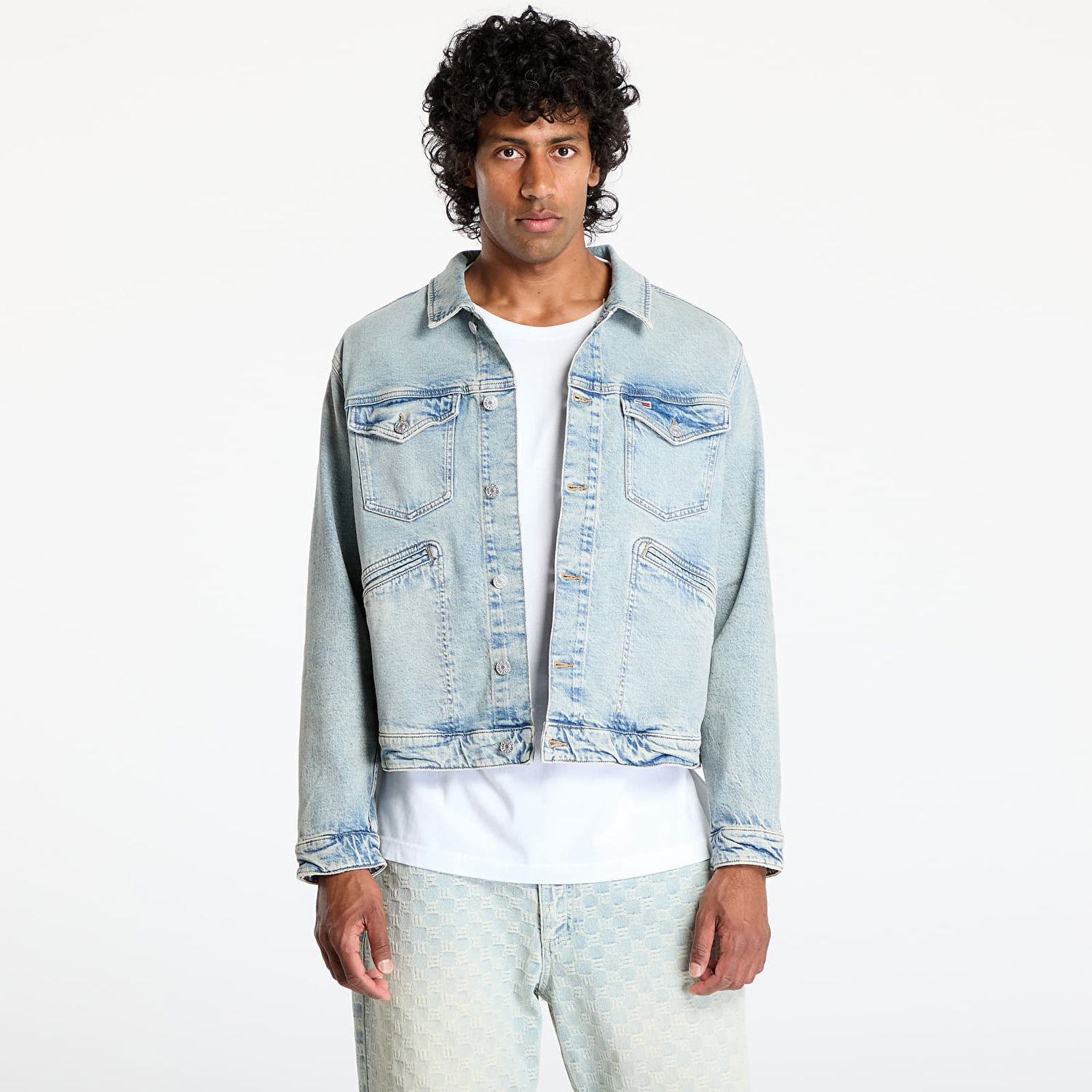 Jakke Tommy Hilfiger Tommy Jeans Isaac Relaxed Trucker Denim Jacket Blå | DM0DM21051 1A5, 0