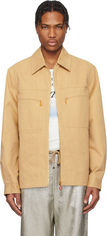 Jakke Casablanca Casablanca Zip-Up Jacket Beige | MS25-JK-341-01, 0