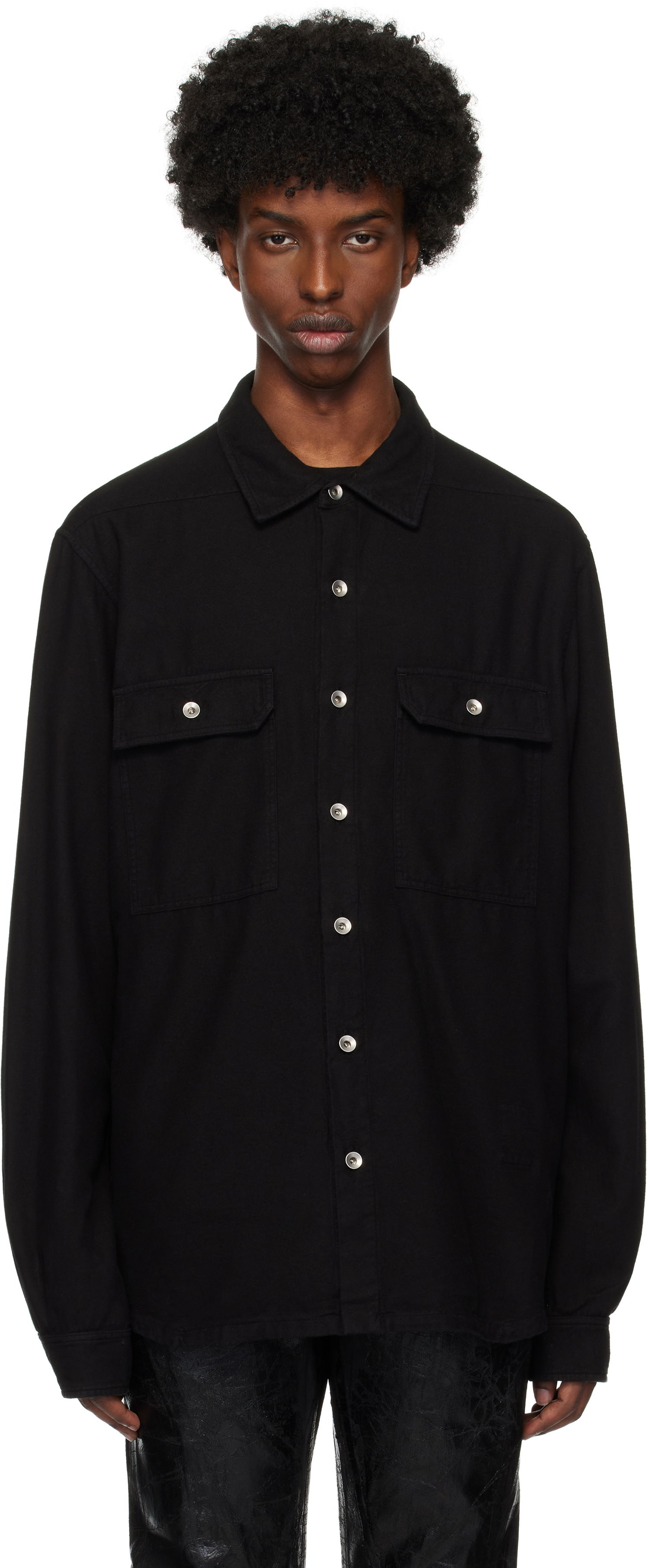 Skjorte Rick Owens Outershirt Shirt Sort | DU02D2296 CFL, 0