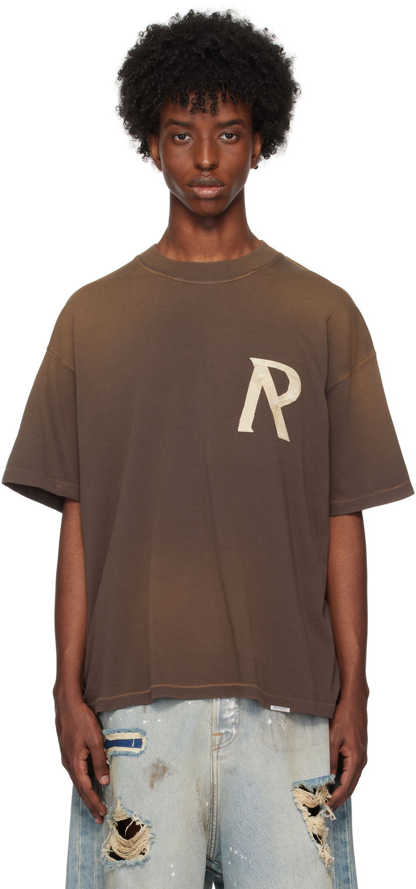 T-shirt Represent Clo Masking Tape Initial T-Shirt Brun | MLM4208