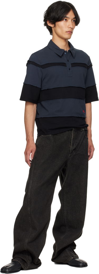 Polo skjorte Eckhaus Latta Eckhaus Latta Striated Polo Mørkeblå | 1401-EL-PF25-M, 3