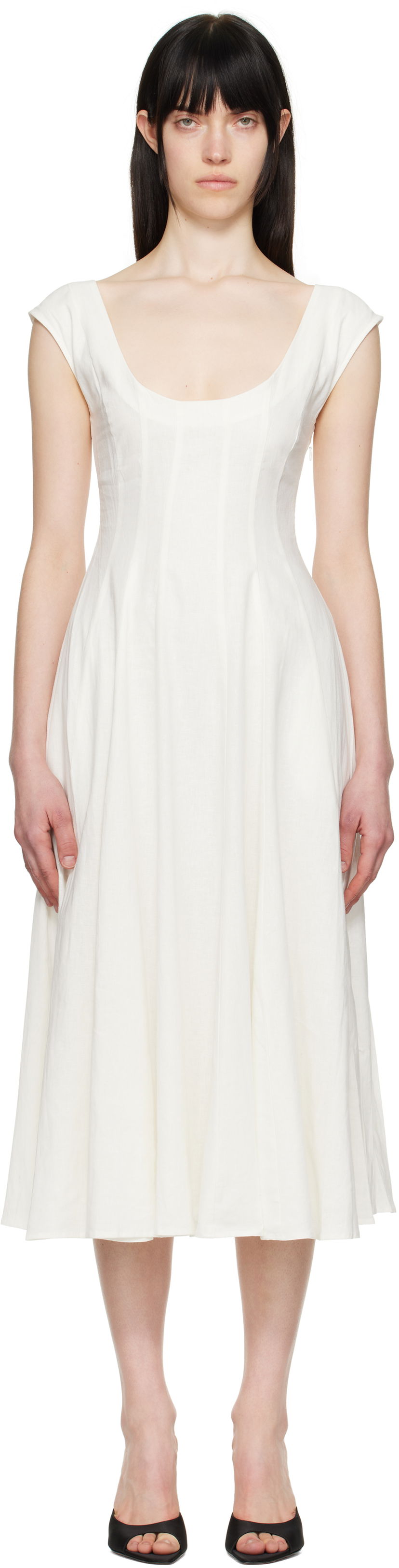 Kjole GUIZIO Guizio Leila Midi Dress Hvid | P24404W085
