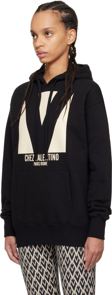 Sweatshirt Valentino Valentino 'Chez Valentino' Print Cotton Hoodie Sort | 6B3MF24I960, 3
