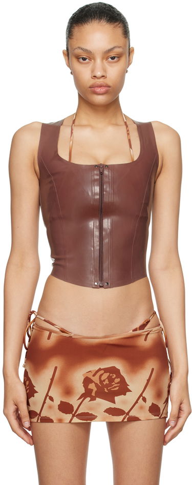 Tanktop Miaou Miaou Ivy Faux Leather Tank Top Brun | 7099LTXUMB, 0
