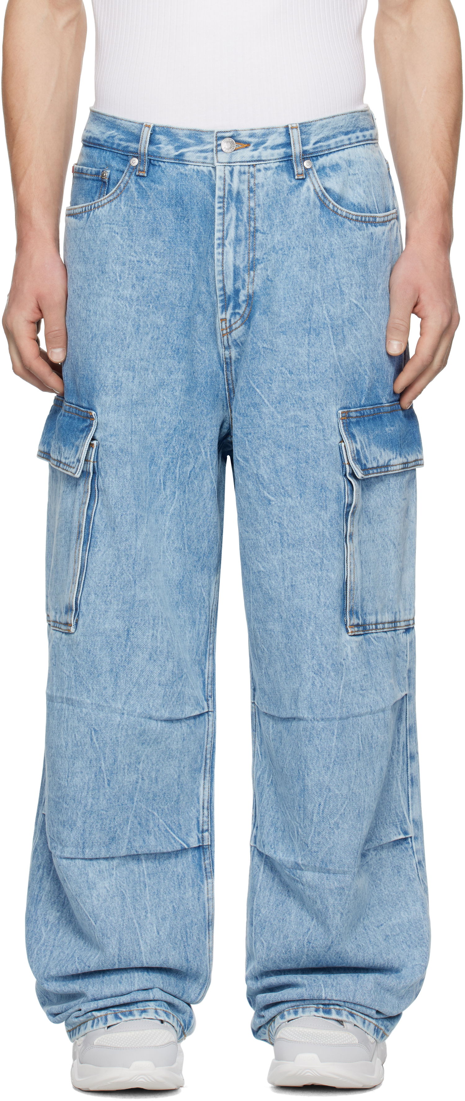 Jeans BOSS Hugo Loose-Fit Cargo Denim Pants Blå | 50539212, 0