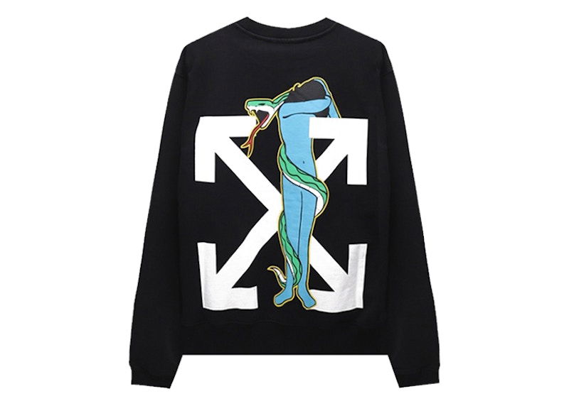 Sweatshirt Off-White Adam Eve Slim Fit Sweatshirt Black Sort | OMBA025S21FLE0151001