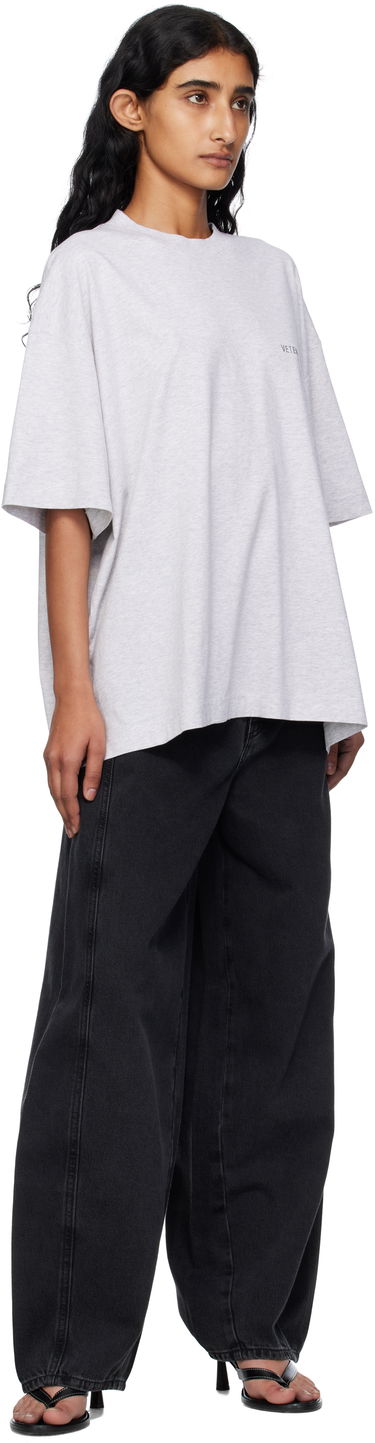 T-shirt VETEMENTS Vetements Logo Regular Fit T-Shirt Grå | UH76TR100G, 3