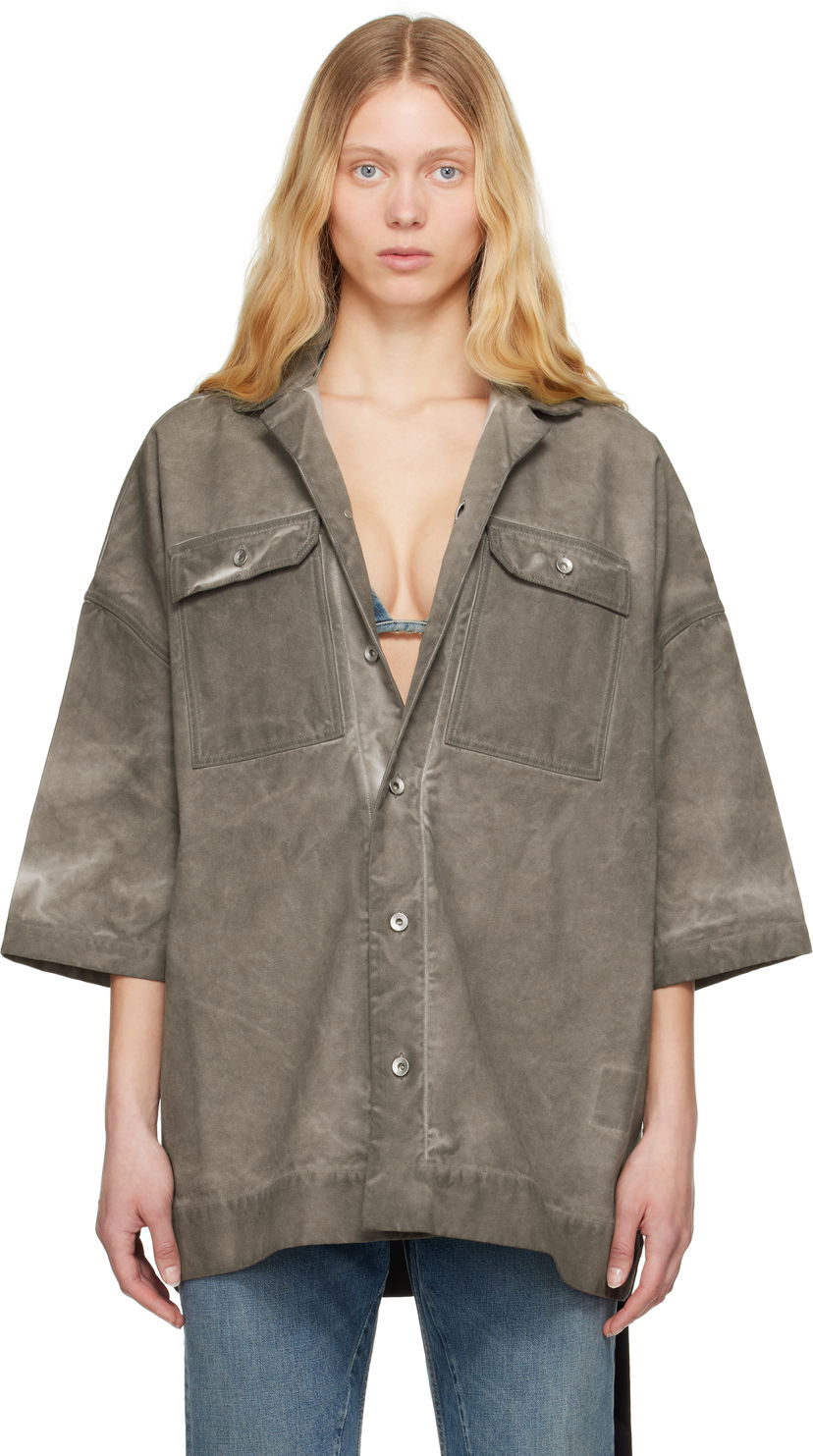 Skjorte Rick Owens Rick Owens DRKSHDW Hollywood Magnum Tommy Shirt Grå | DS01E3206 CVS