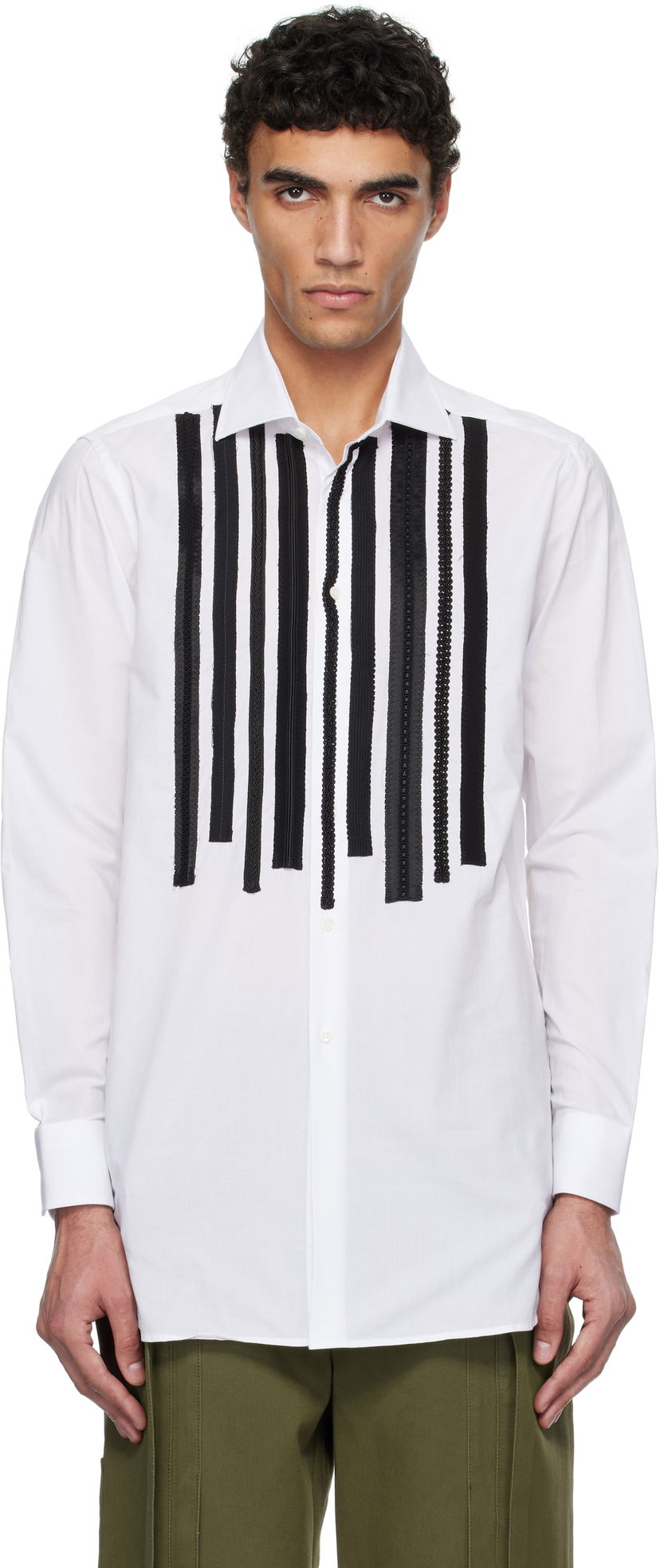 Skjorte Junya Watanabe Junya Watanabe Rover Edition Customized Shirt Hvid | WO-B001-051