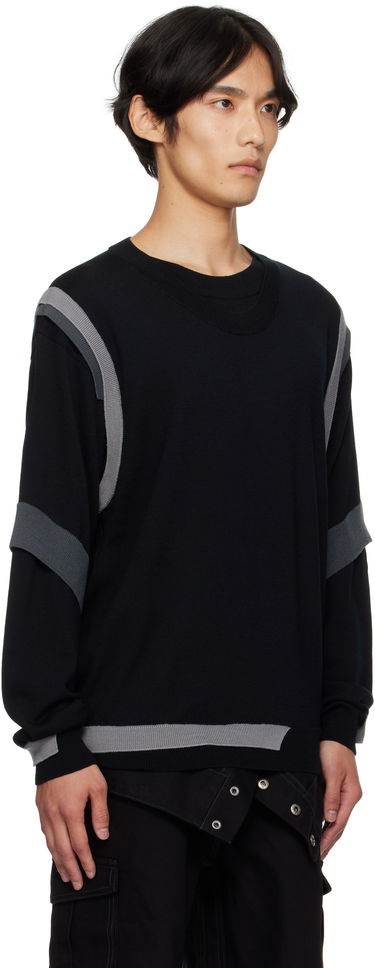 Sweater Andersson Bell Layered Crewneck Sweater Sort | atb1334m, 1