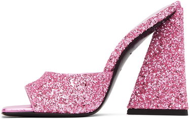 Tilbehør The Attico Attico Devon Glitter Mules Lyserød | 232WS000 G001, 2