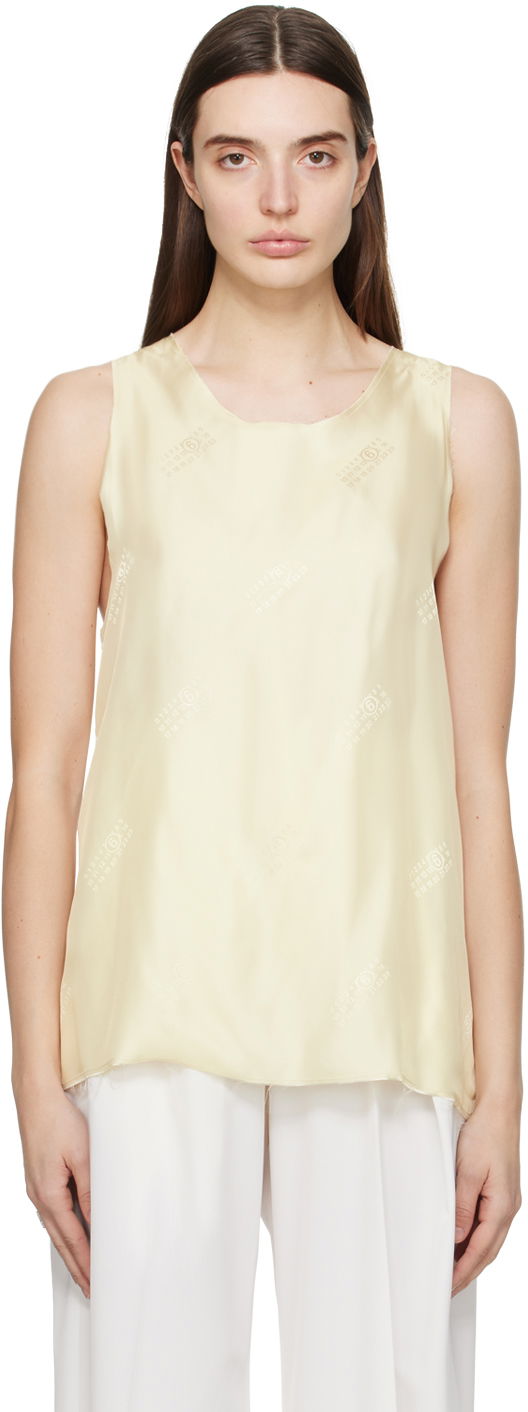 Tanktop Maison Margiela MM6 Raw Edge Tank Top Beige | SH0NL0002 STJ394