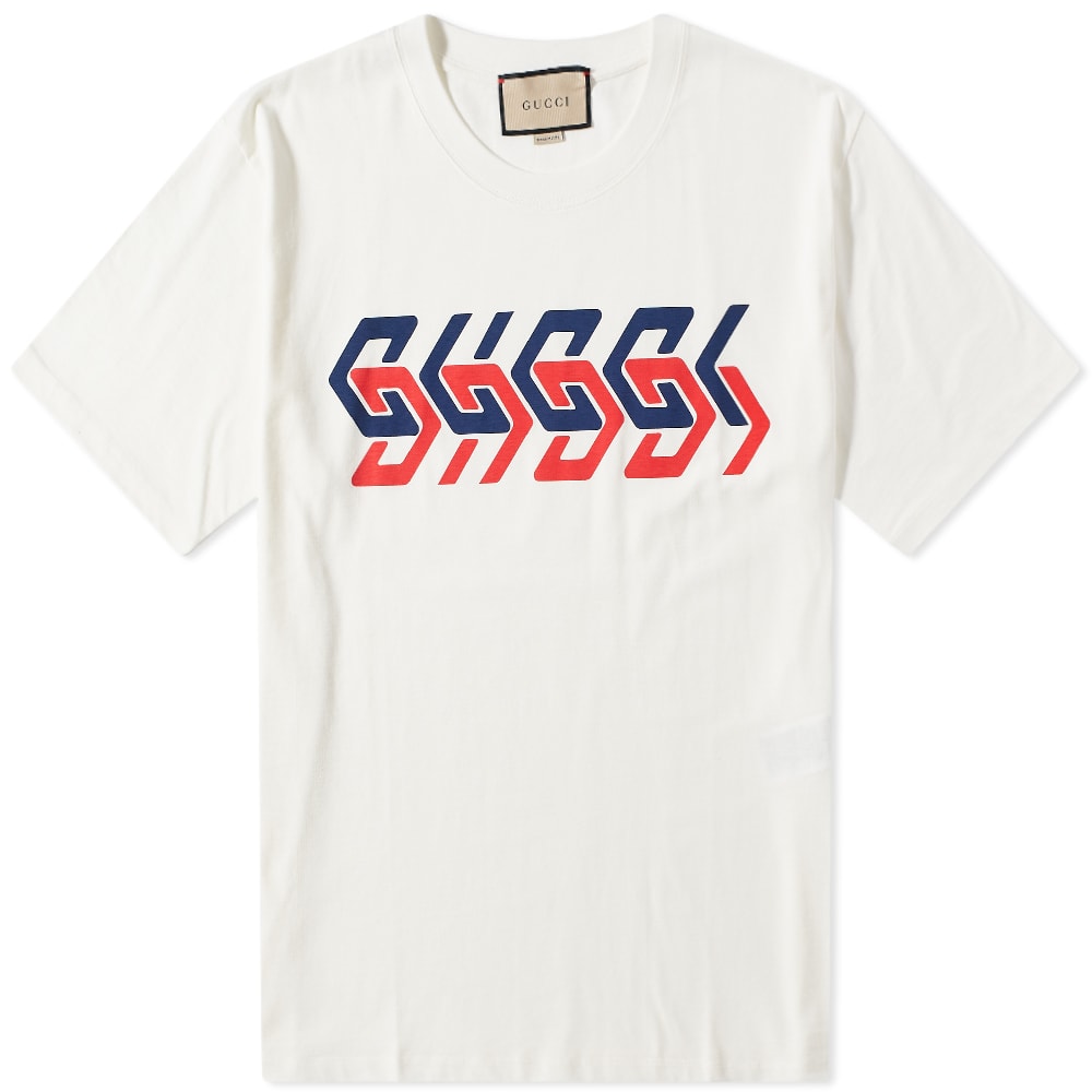 T-shirt Gucci Geometric Block Logo Tee Beige | 616036-XJDV9-9275, 0