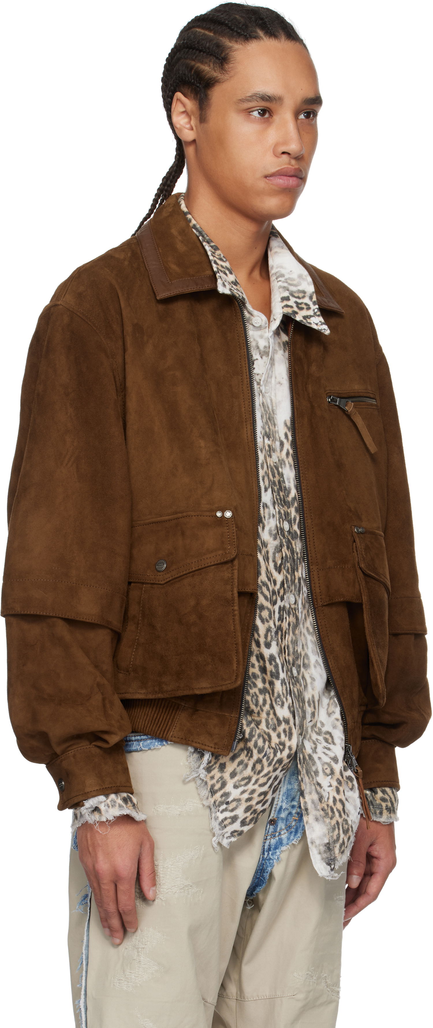 Bomberjakke Andersson Bell Andersson Bell Mikoos Suede Bomber Jacket Brun | awa673m, 1