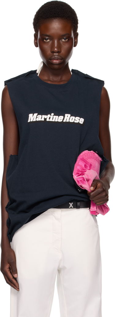 Tanktop Martine Rose Martine Rose Double Vest Tank Top Mørkeblå | 671JE03504, 0