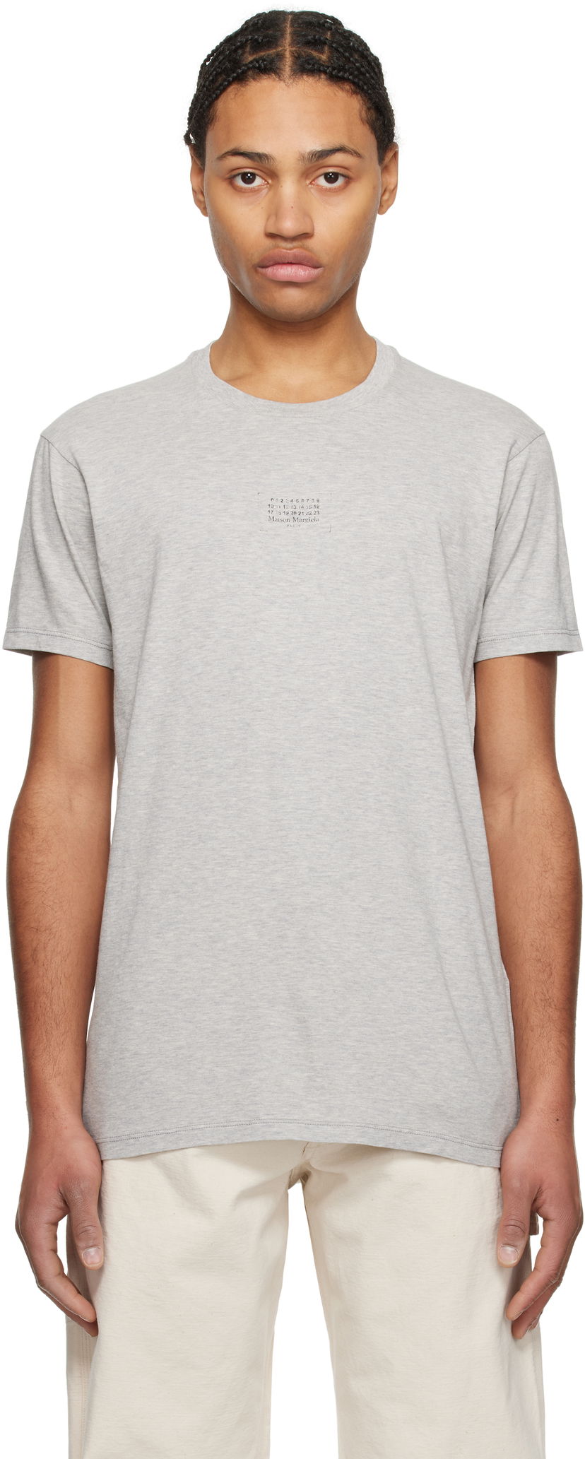 T-shirt Maison Margiela Maison Margiela Stamp Logo T-Shirt Grå | S50GC0706 M20086