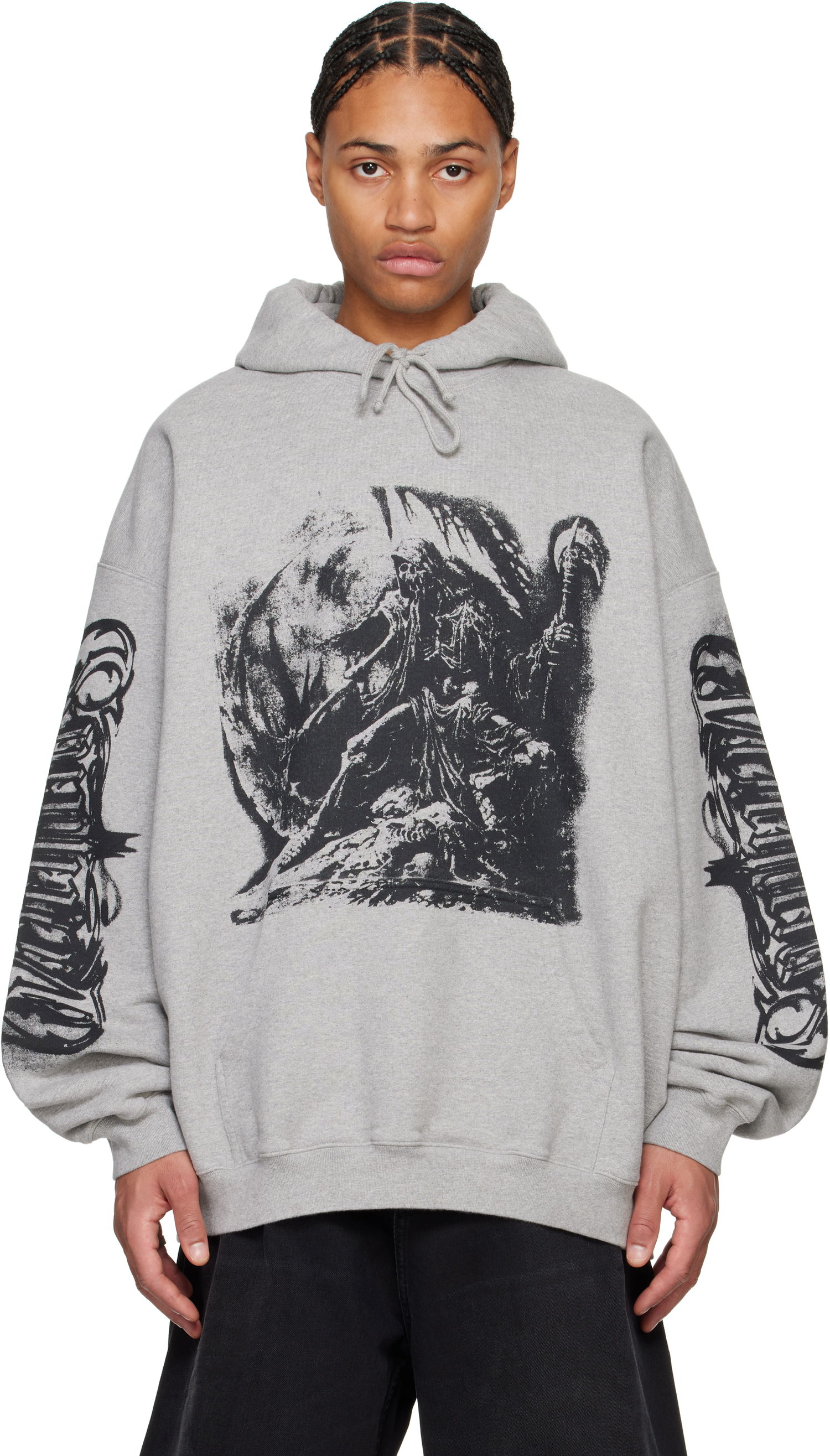 Sweatshirt VETEMENTS Oversized Goth Hoodie Grå | UA66HD720G, 0