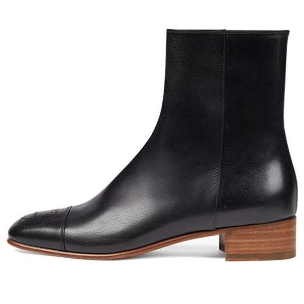 Sneakers og sko Gucci Gucci Goatskin Hills Logo Ankle Boots Sort | 658949-D3V00-1000