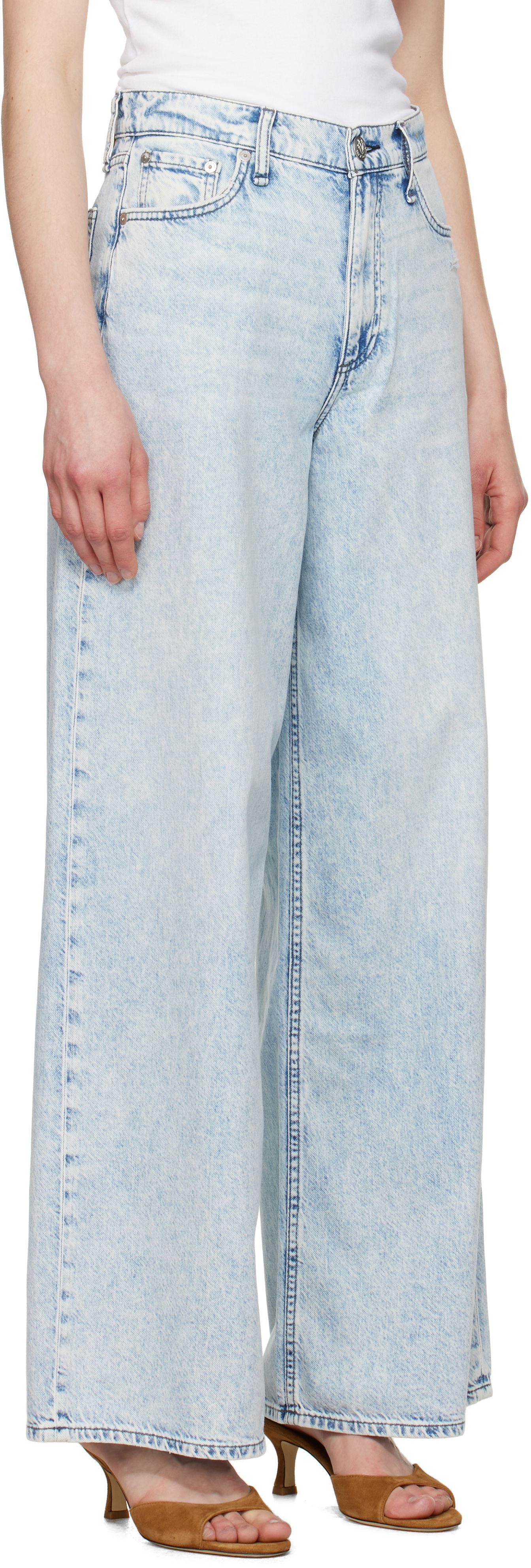 Jeans rag & bone Rag & Bone Featherweight Sofie Wide-Leg Jeans Blå | WDD25S2952FWBE, 1