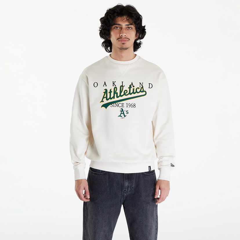 Sweatshirt New Era Oakland Athletics MLB Lifestyle Crew Neck Sweatshirt UNISEX Beige | 60493974