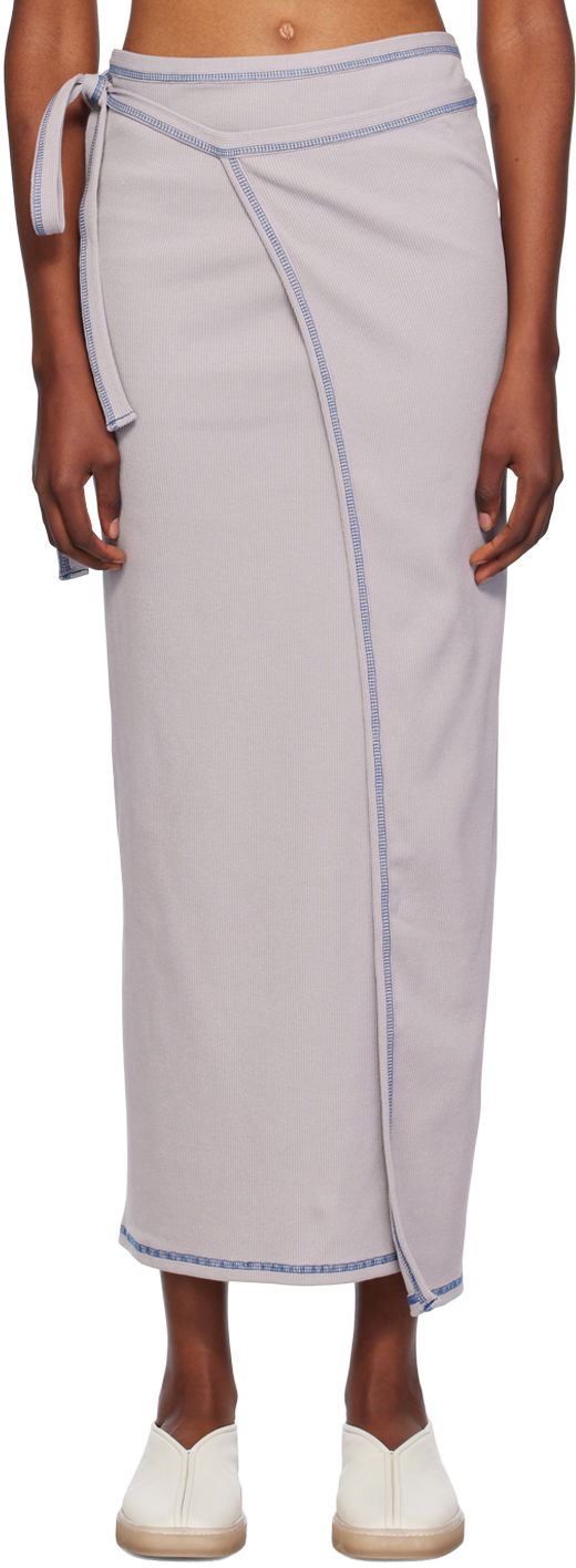 Nederdel Baserange Wrap Maxi Skirt Grå | SKGW-CH-WI24, 0