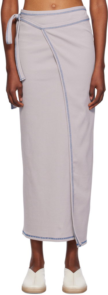 Nederdel Baserange Wrap Maxi Skirt Grå | SKGW-CH-WI24, 0