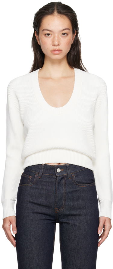 Sweater Coperni Coperni Knitted Long Sleeve Sweater Hvid | COPML110Y3003, 0