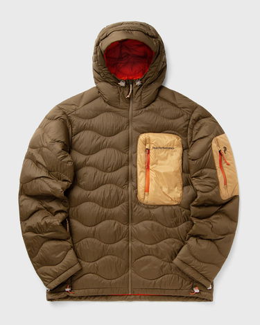 Puffer jakke Peak Performance HeliuUtility Wavy Quilted Down Hooded Jacket Brun | G79848080, 2