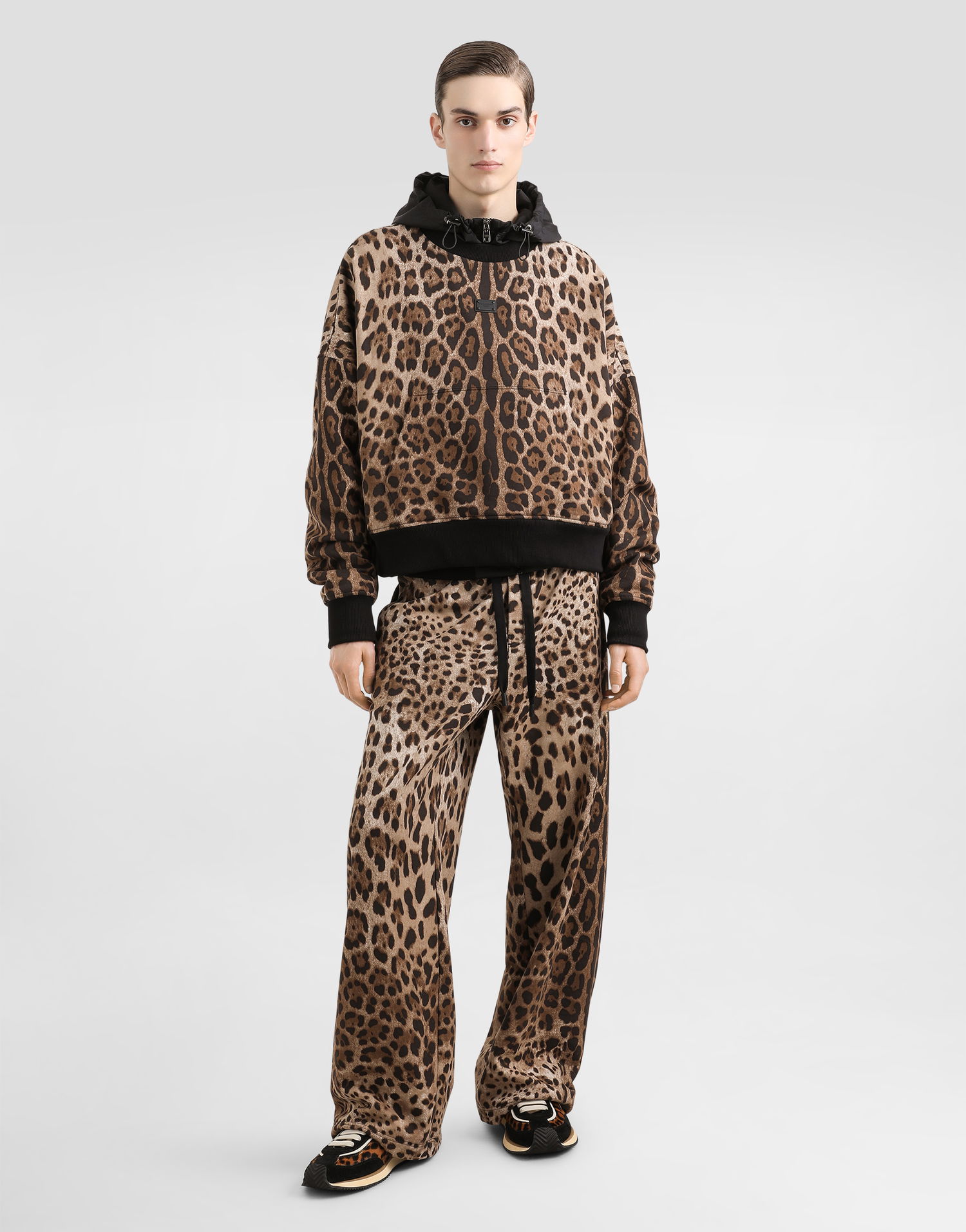 Joggingbukser Dolce & Gabbana Dolce & Gabbana Stretch Jersey Animal Print Jogging Pants Brun | GP0Y6TFS785HY13M, 1