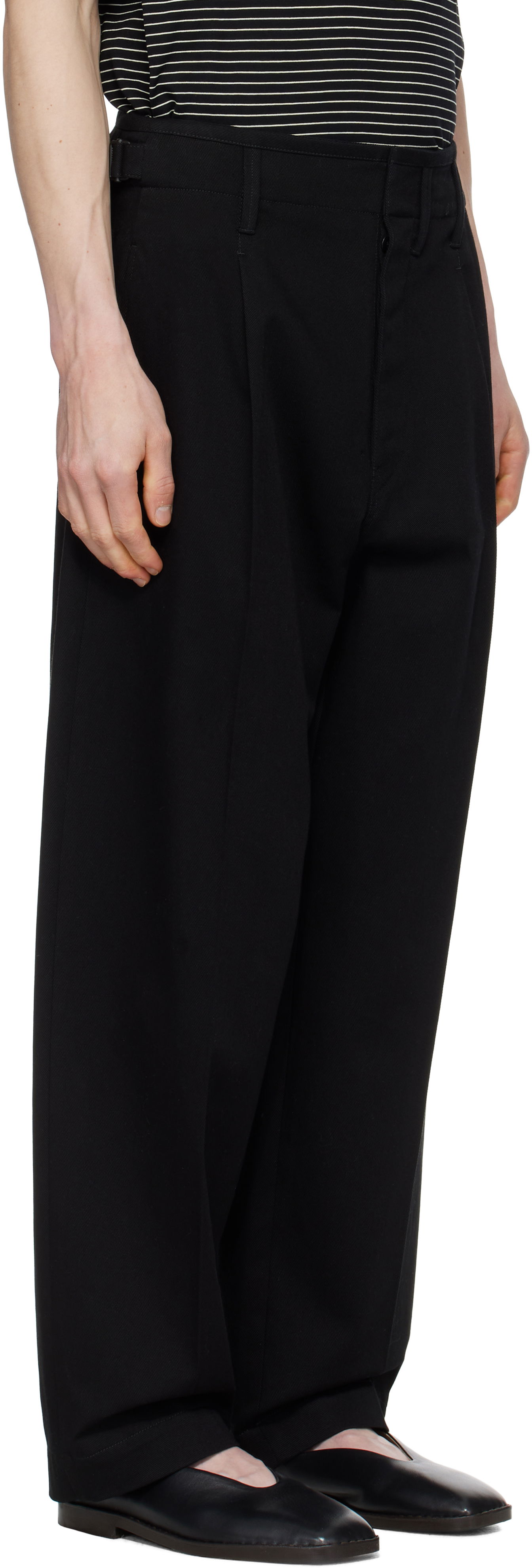Bukser LEMAIRE Lemaire Pleated Carrot Trousers Sort | PA1194 LF1365, 1