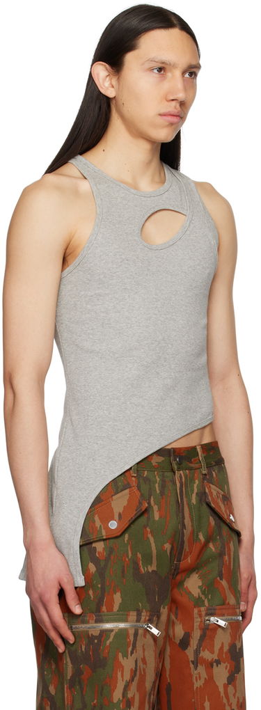 Tanktop Dion Lee Cutout Asymmetric Tank Top Grå | C3129S23, 1