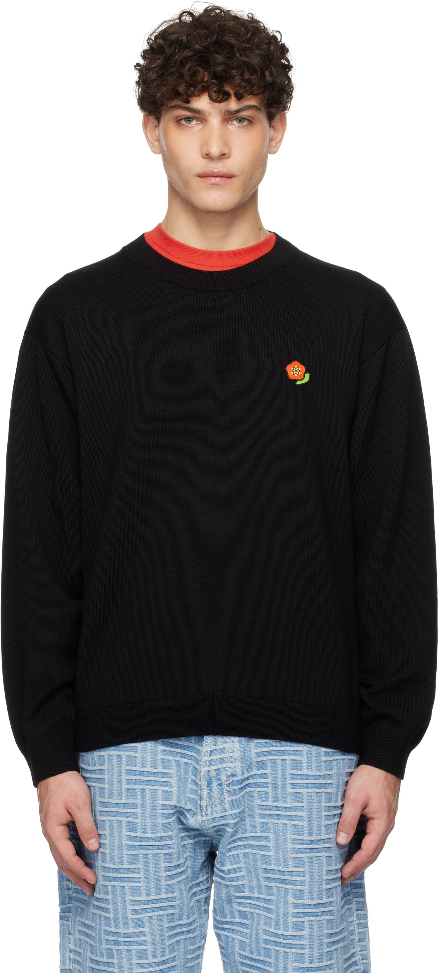 Sweater KENZO Paris Pop Flower Patch Sweatshirt Sort | FF55PU7263LB, 0
