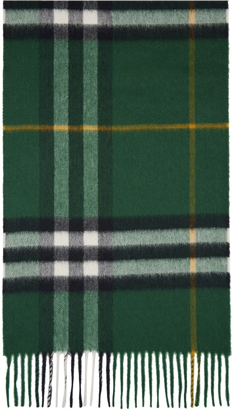 Tøj Burberry Green Check Cashmere Scarf Grøn | 8094653, 0