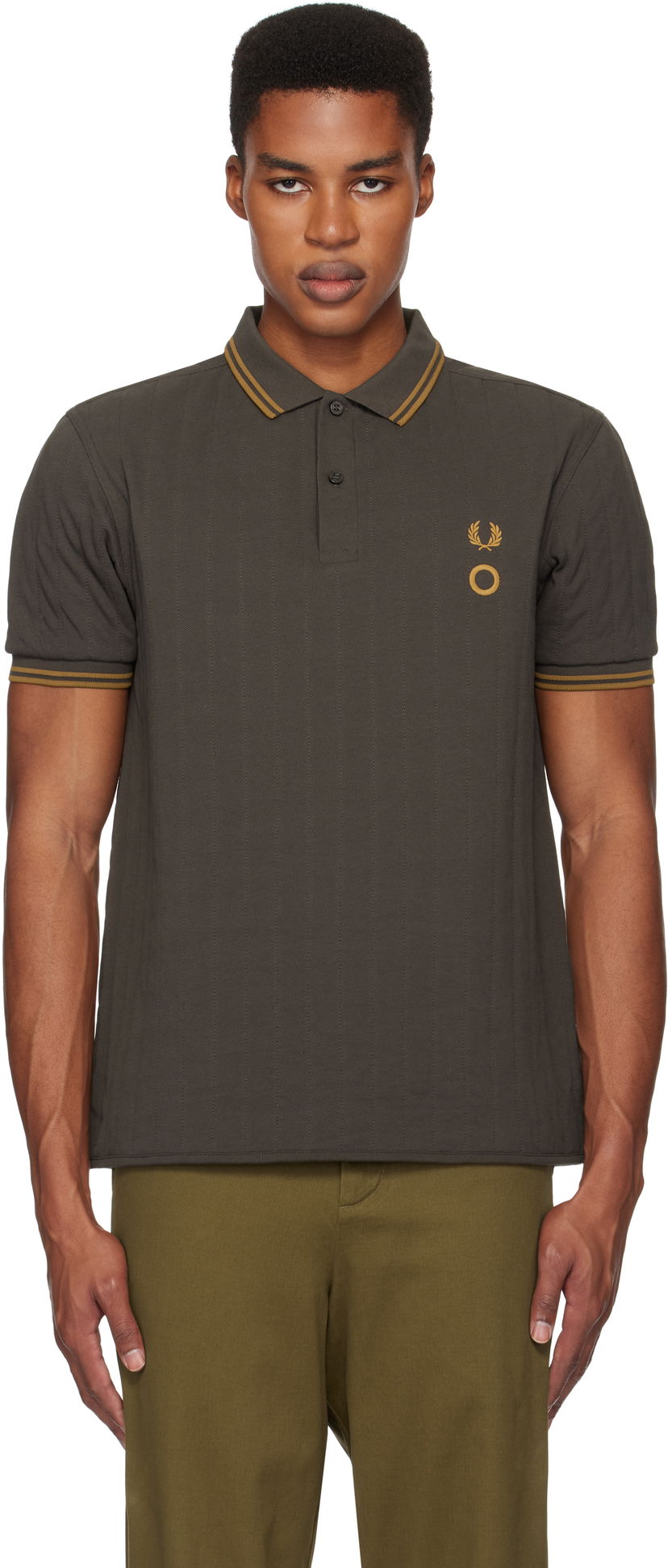 Polo skjorte Craig Green Short Sleeve Quilted Polo Grøn | SM8153