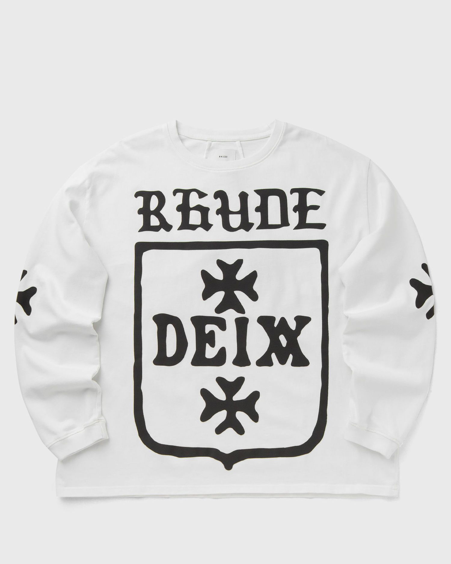 T-shirt Rhude DEIX SHIELD OVERSIZED Long Sleeve T-shirt Hvid | RHPF25TT09012-0053, 0