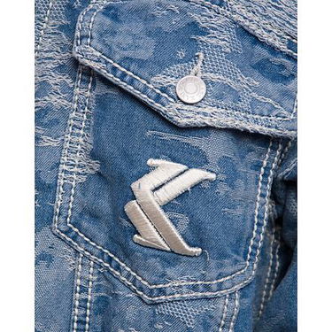 Jakke Karl Kani Karl Kani OG K Distress Camo Denim Jacket Blå | KK-60710032, 1