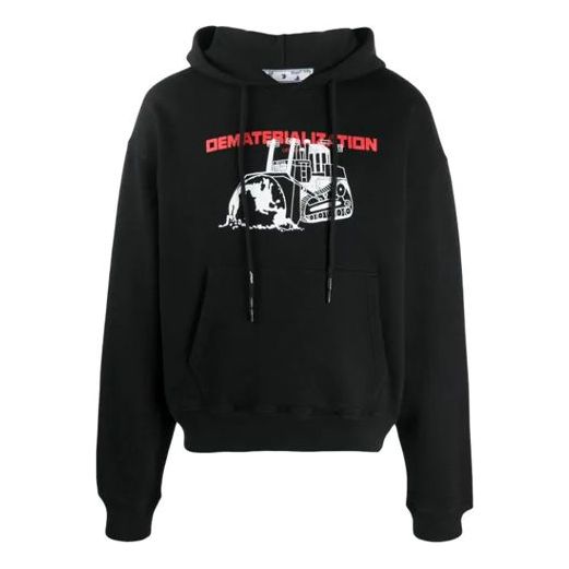 Sweatshirt Off-White Dematerialization Logo Print Hoodie Sort | OMBB037R21FLE0041025