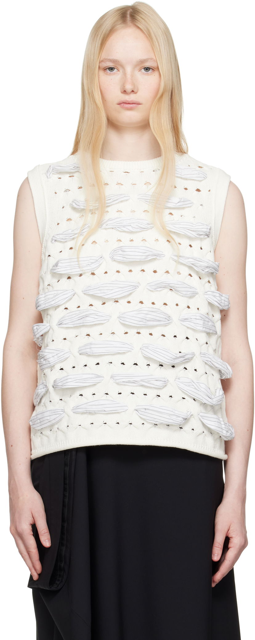 Sweater ADER ERROR ADER error Knit Vest Hvid | BO01SSKT0202WH