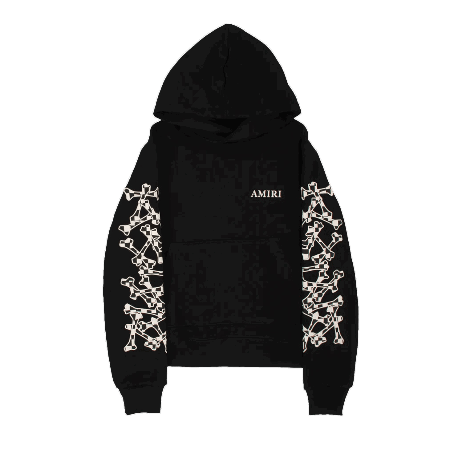 Sweatshirt AMIRI Checkered Bones Hoodie Sort | AW22MJG020 001 BLAC, 0