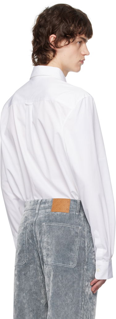 Skjorte Casablanca Casablanca Embroidered Orange Oxford Shirt Hvid | MPS25-SH-150-01, 2