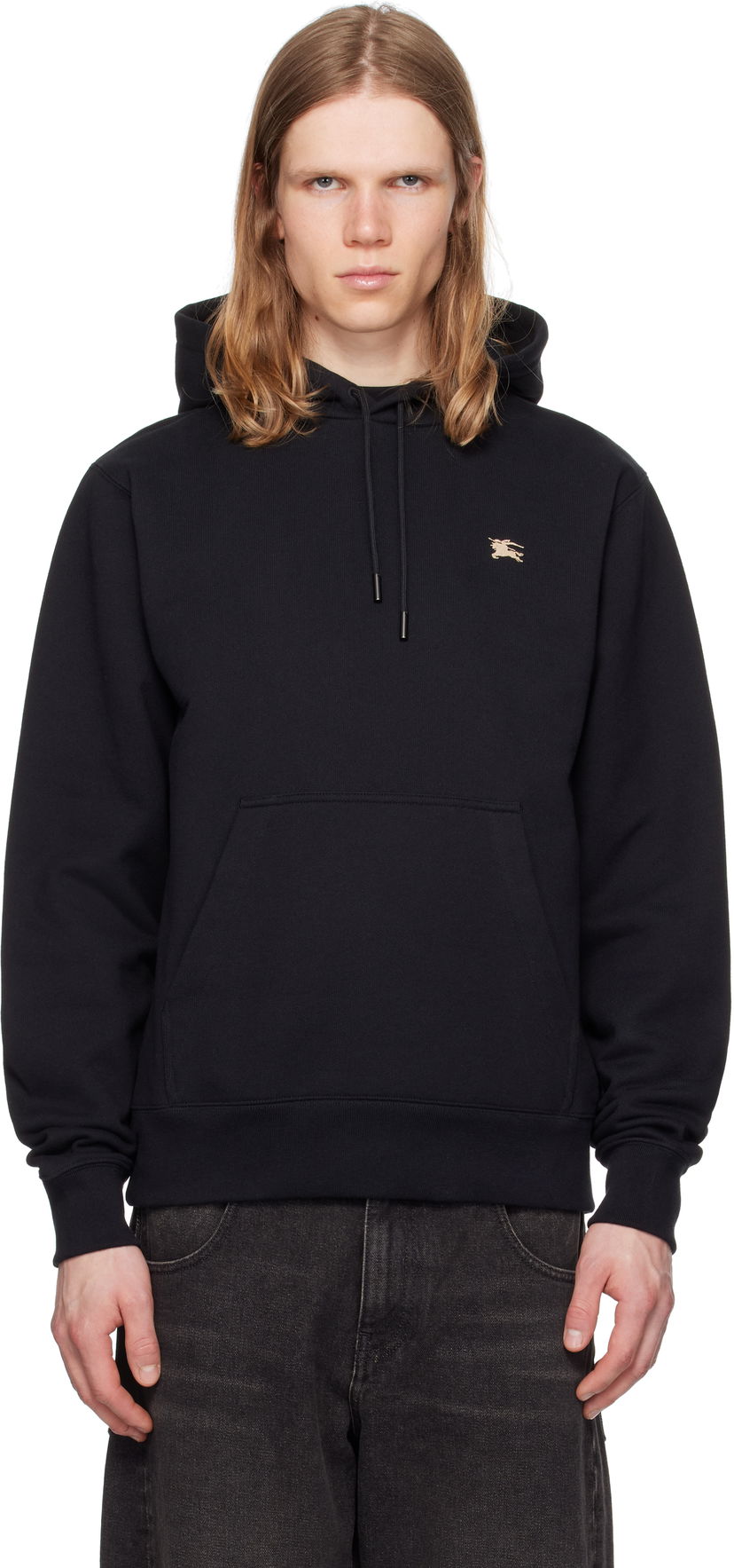 Sweatshirt Burberry Burberry Knight Stamp Cotton Hoodie Sort | 8112807