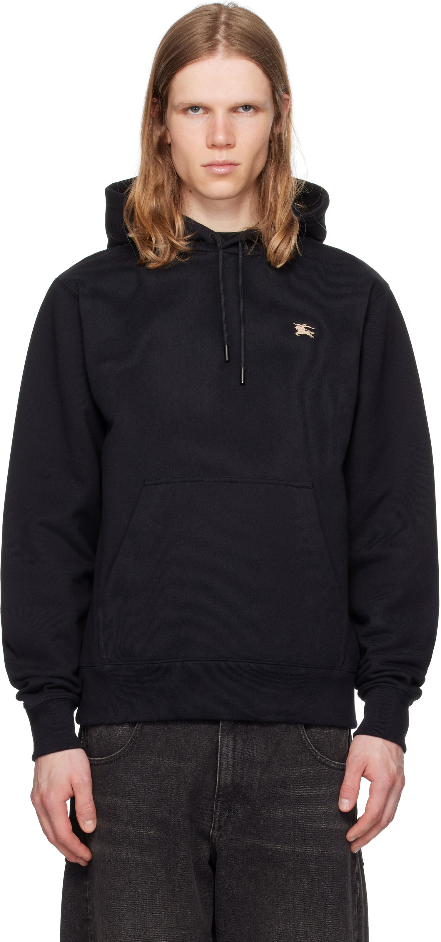 Sweatshirt Burberry Burberry Knight Stamp Cotton Hoodie Sort | 8112807, 0
