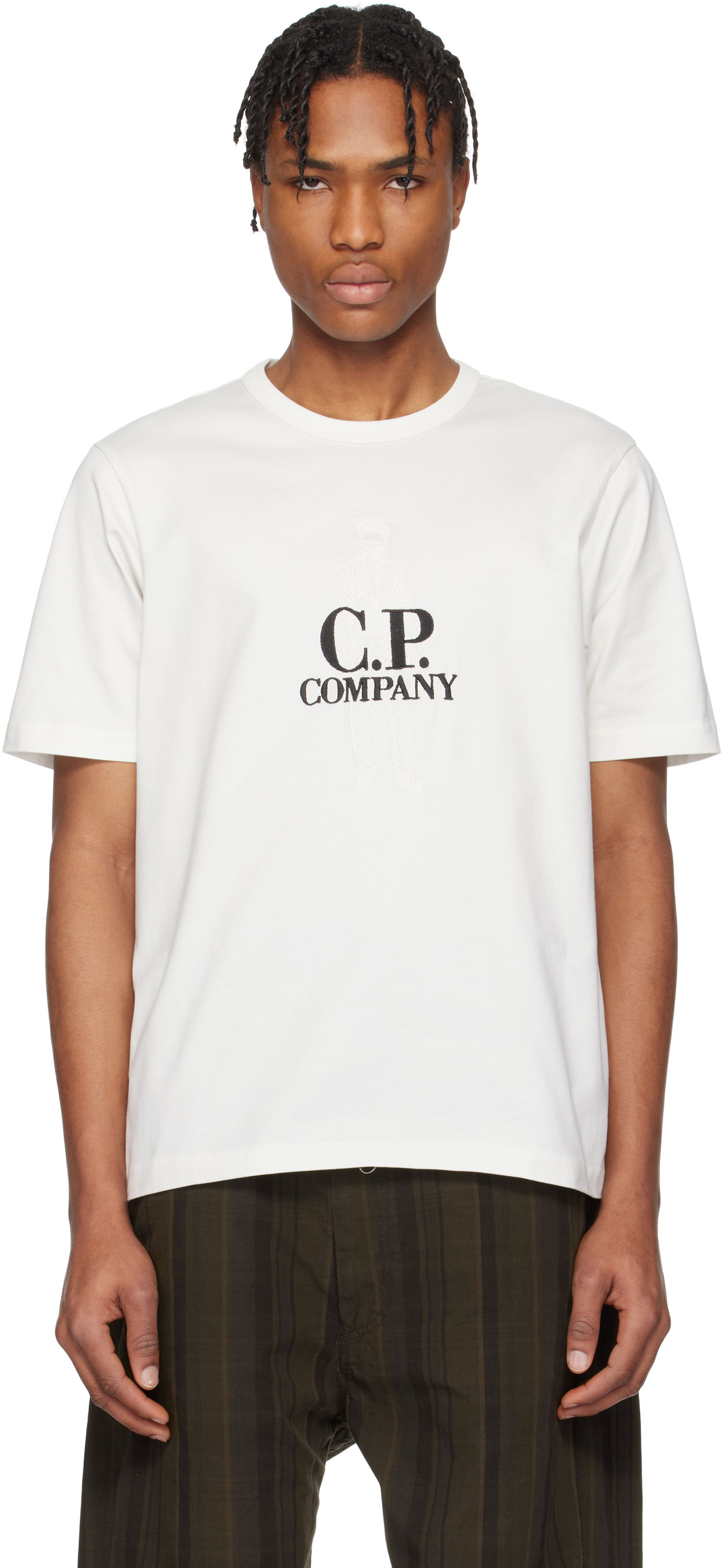 T-shirt C.P. Company C.P. Company Mercerized Jersey Twisted British Sailor T-Shirt Hvid | 18CMTS106A-110301W, 0