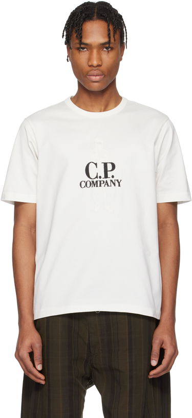 T-shirt C.P. Company C.P. Company Mercerized Jersey Twisted British Sailor T-Shirt Hvid | 18CMTS106A-110301W, 0