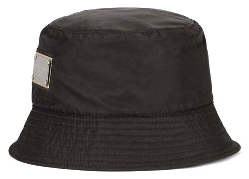 Hat Dolce & Gabbana Nylon Branded Plate Bucket Hat Black Sort | GH701AFUSNTN0000