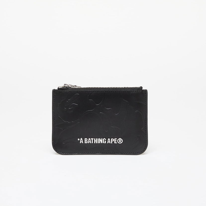 Tegnebog BAPE A BATHING APE Solid Camo Leather Pouch Wallet Black Universal Sort | 001SGK201316M BLK