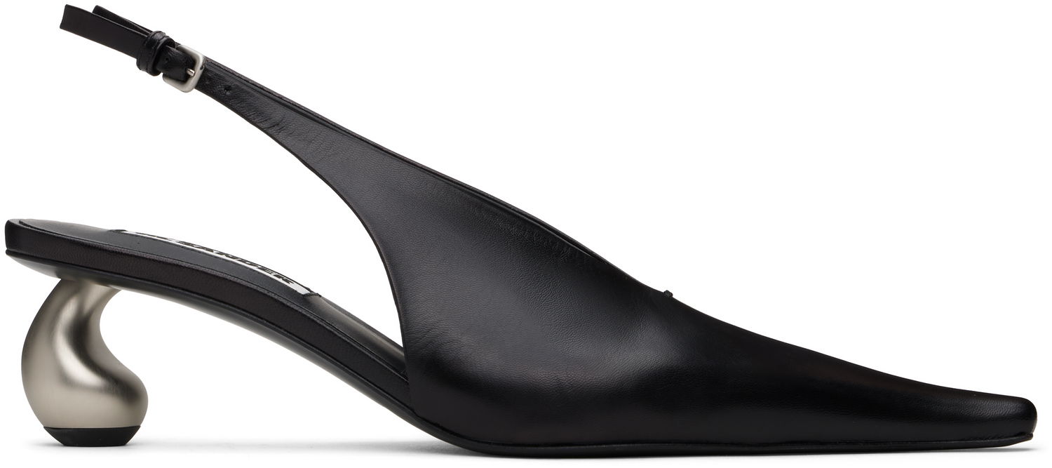 Sneakers og sko Jil Sander Sculptural Heel Sling Back Pumps Sort | J16WP0093_P4864, 0