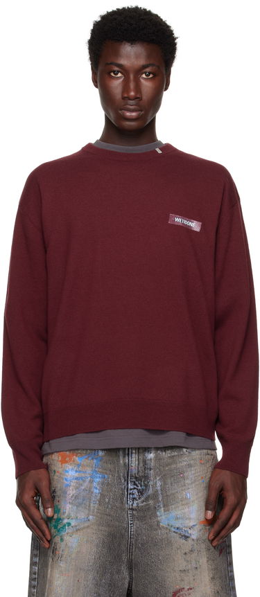 Sweater We11done We11done Logo Knit Pullover Sweater Bourgogne | WD-KO2-25-651-U-WN, 0